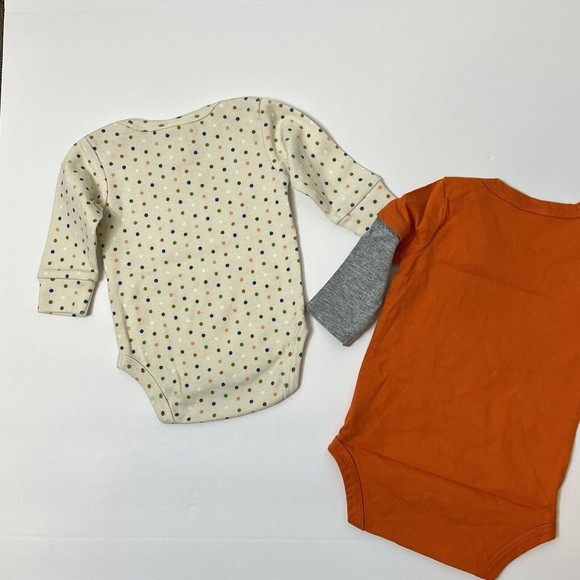 Halo & Cre8ions Tee One Piece 0-6M Snap Closure Long Dinosaur Polka Dot Lot Of 2 - Picture 2 of 9